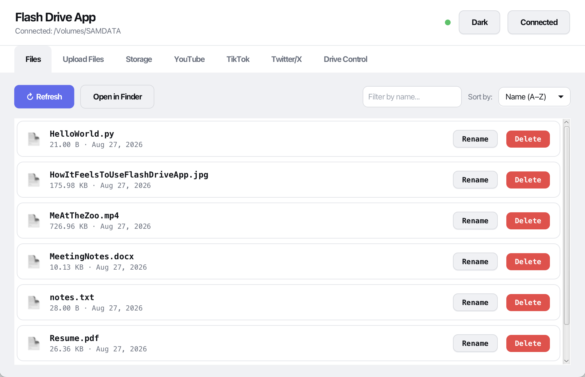 FlashDrive app file browser